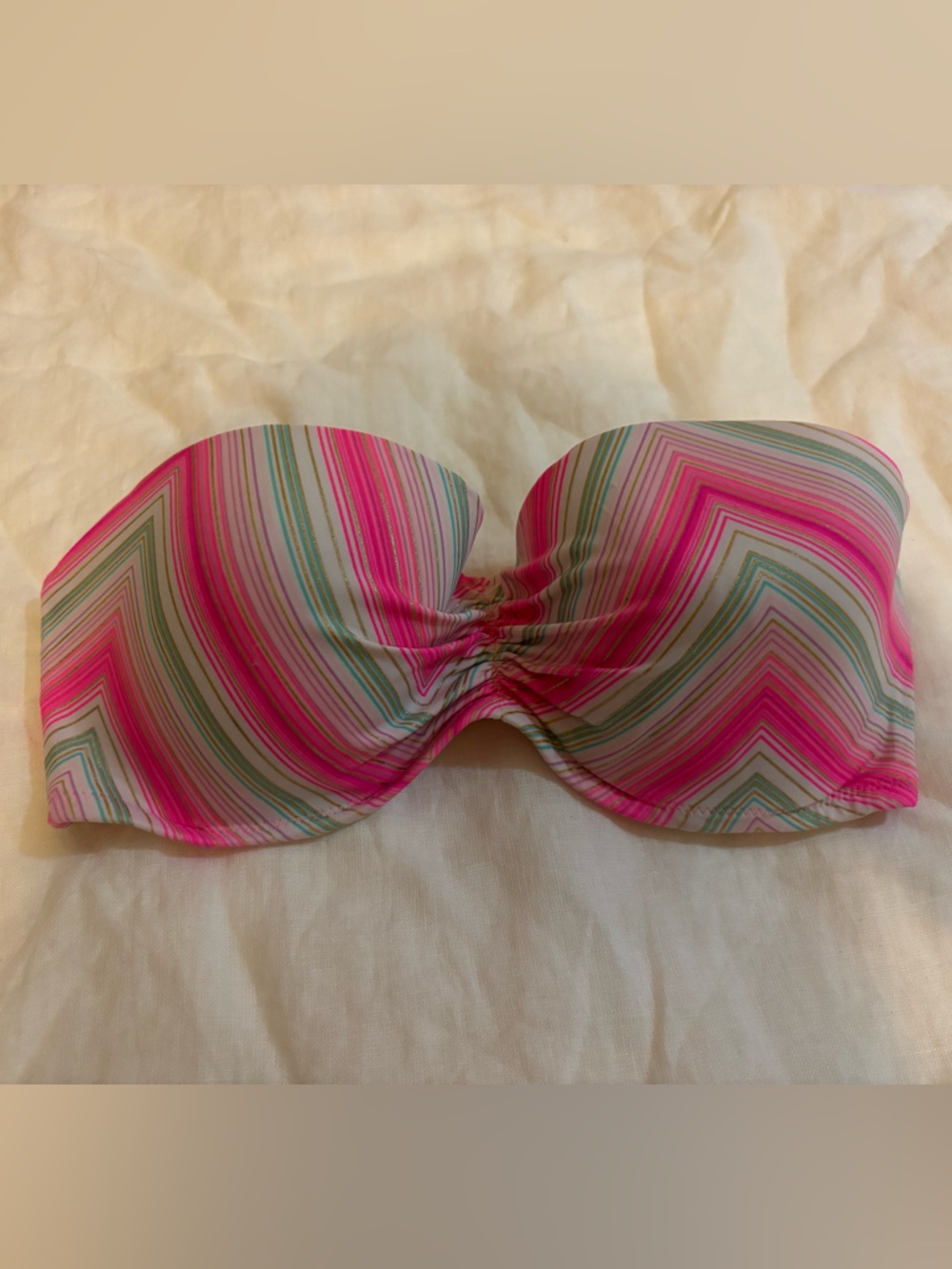 Victoria’s Secret PINK Y2K Neon Strapless Bikini Top 34D